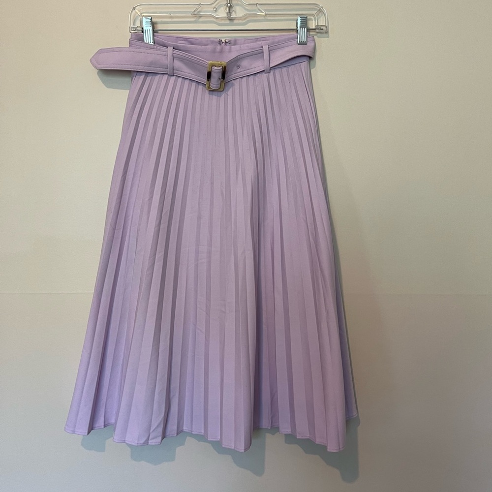 Ann Taylor Lilac/Lavender Pleated Midi Skirt